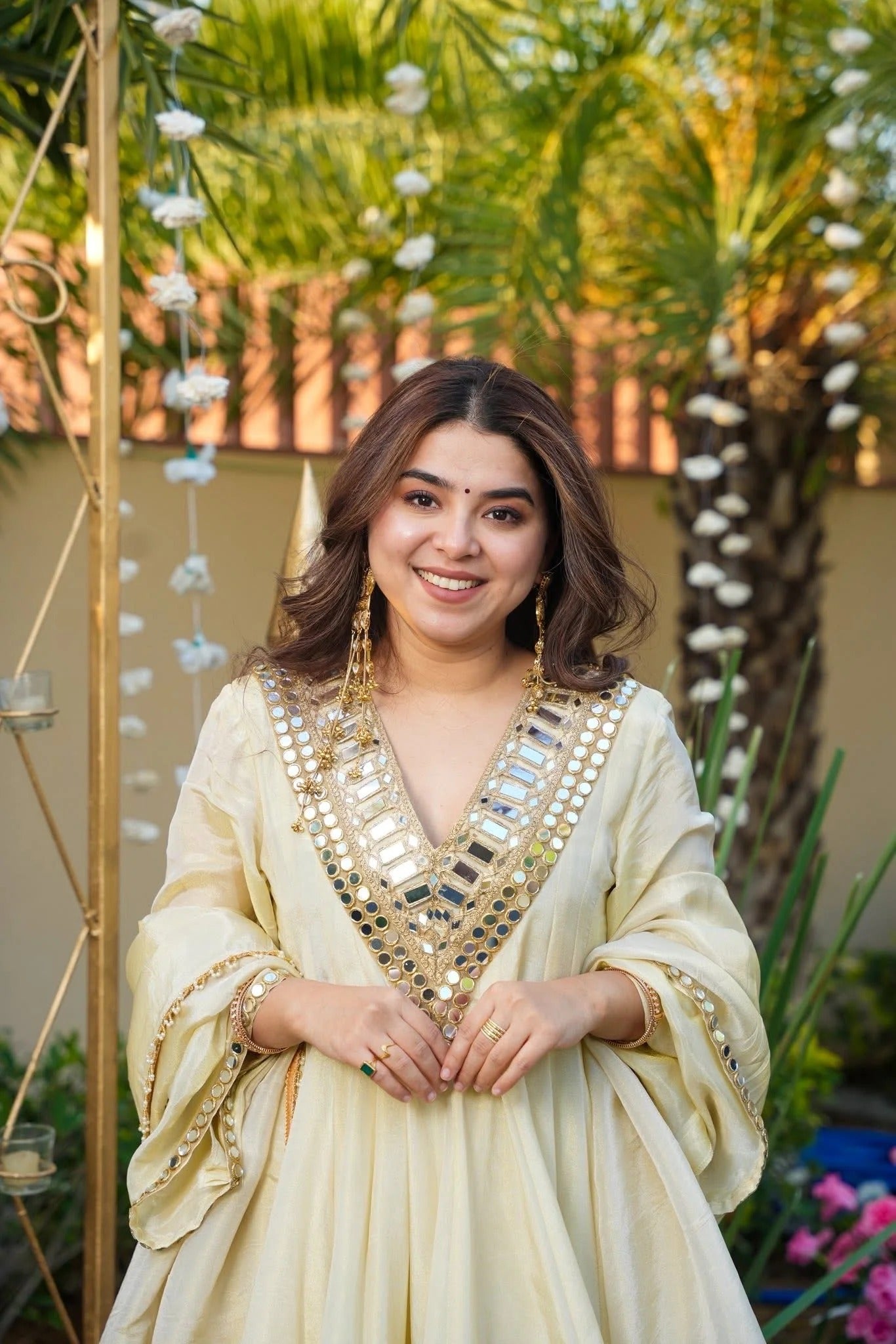 ivory bloom handcrafted festive anarkali set