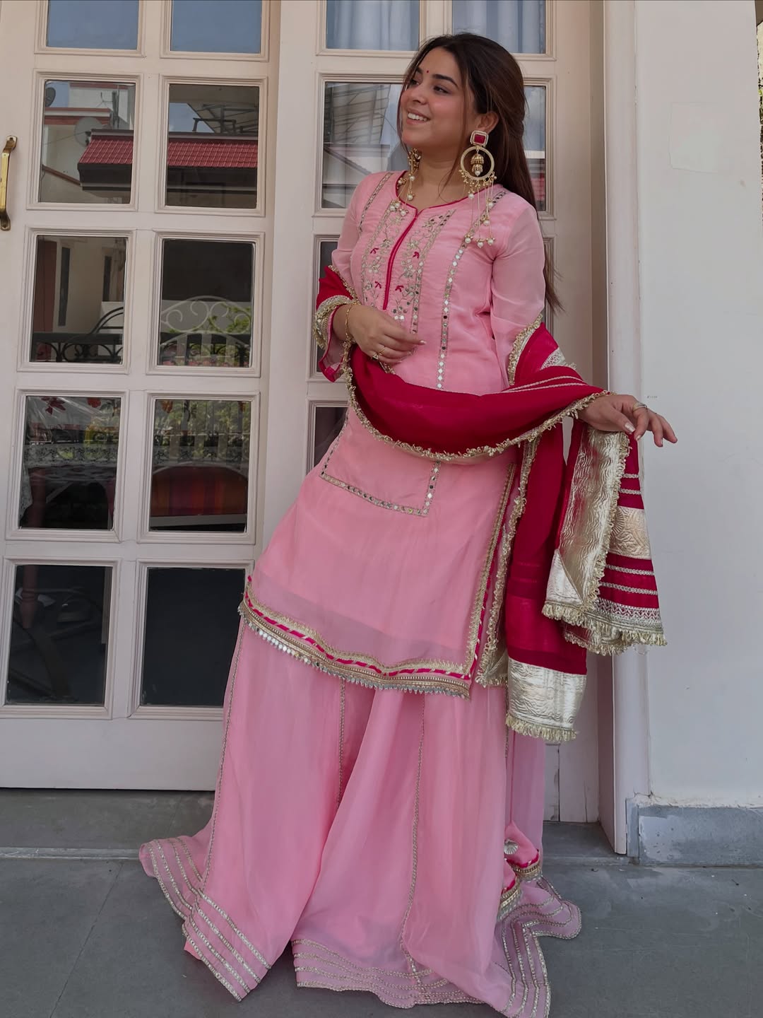 raumya neon elegant sharara suit set