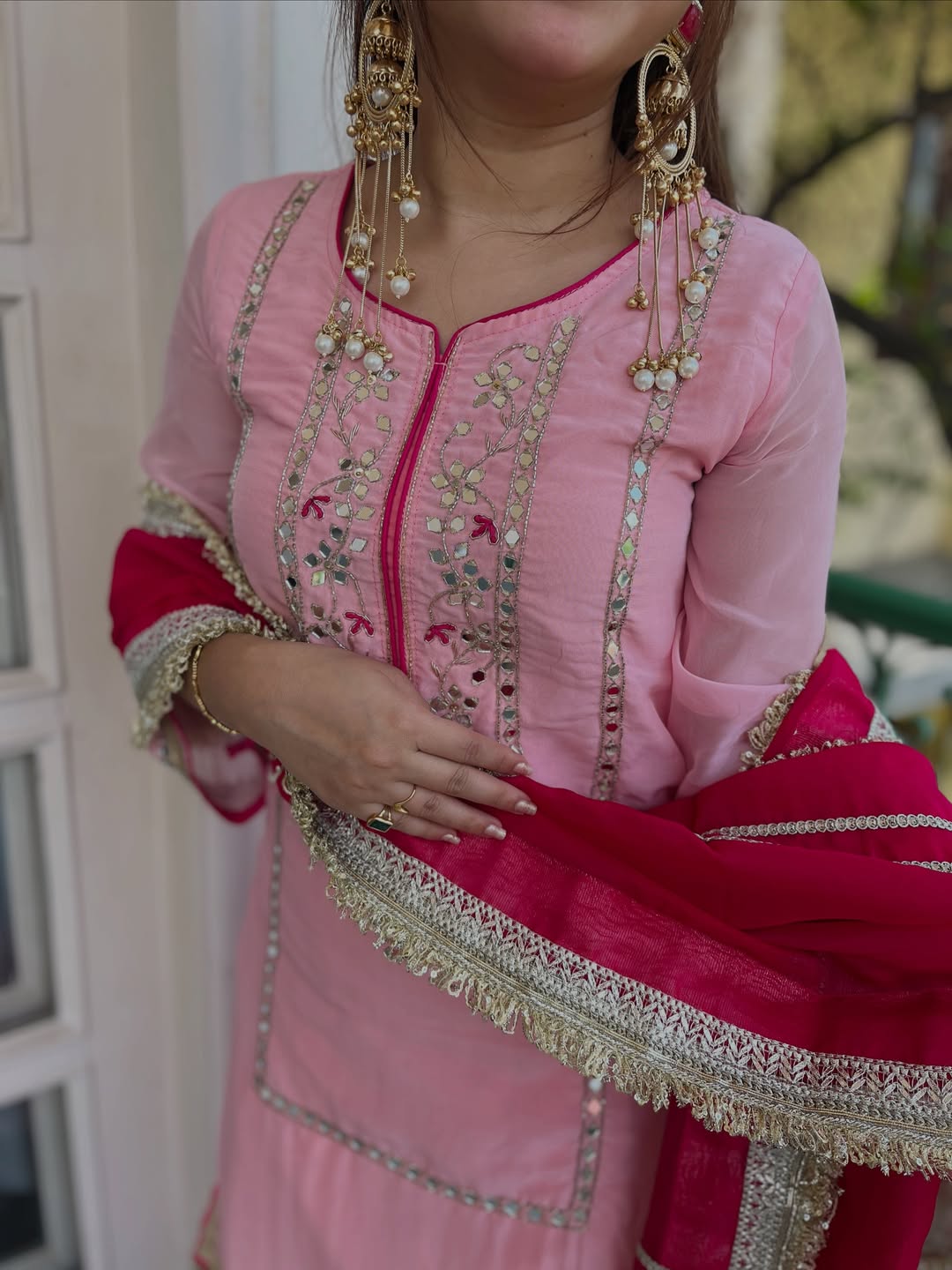 raumya neon elegant sharara suit set