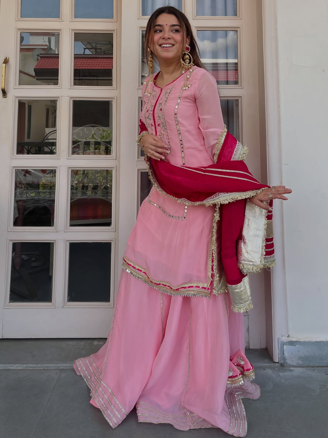 raumya neon elegant sharara suit set