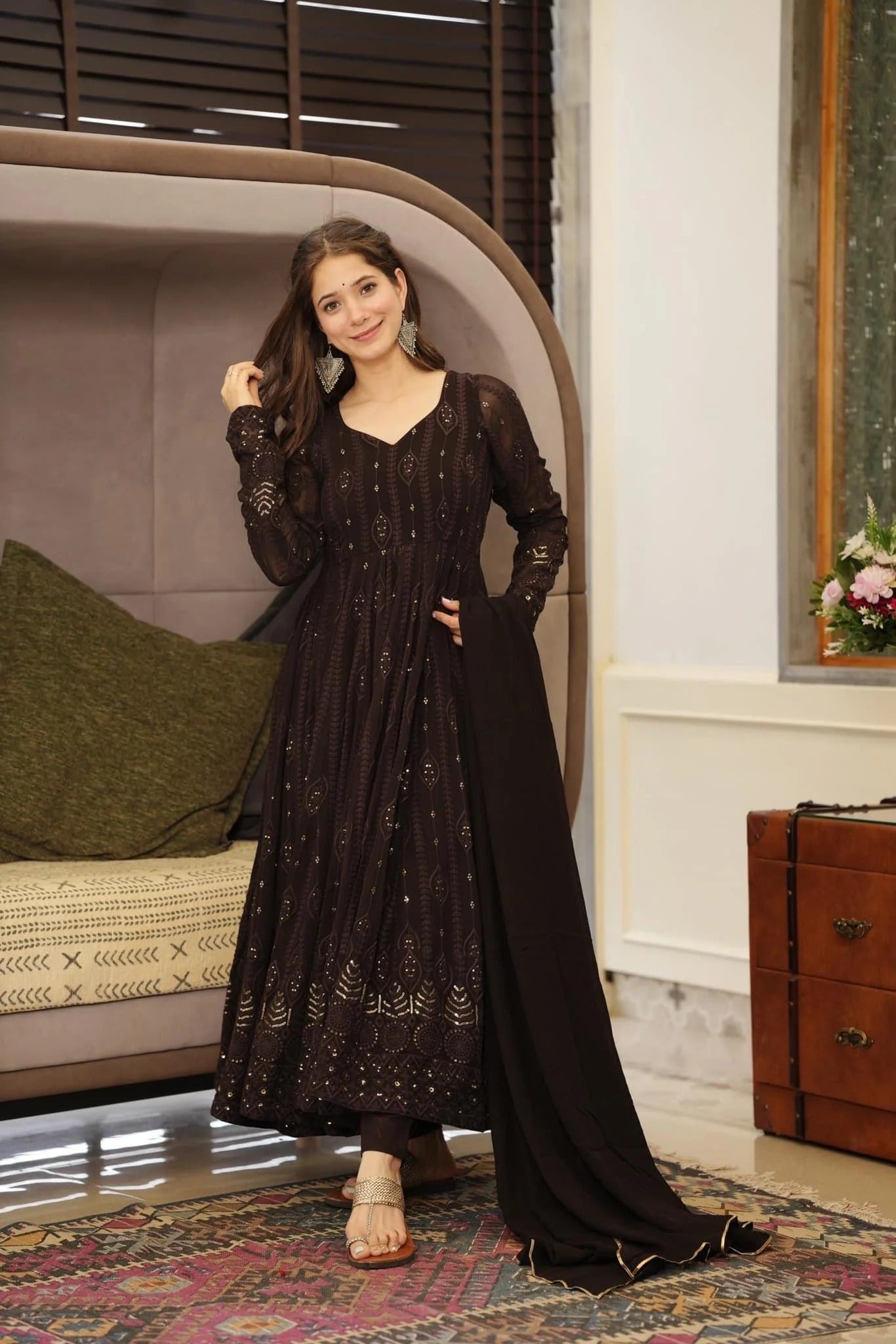 sanaya's' black or red suit set -01