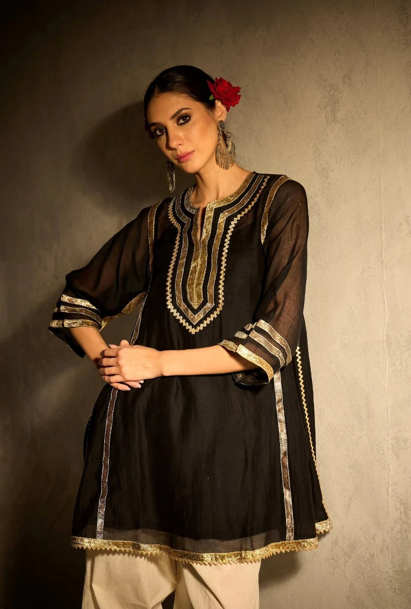 black choga style gulabo salwar set