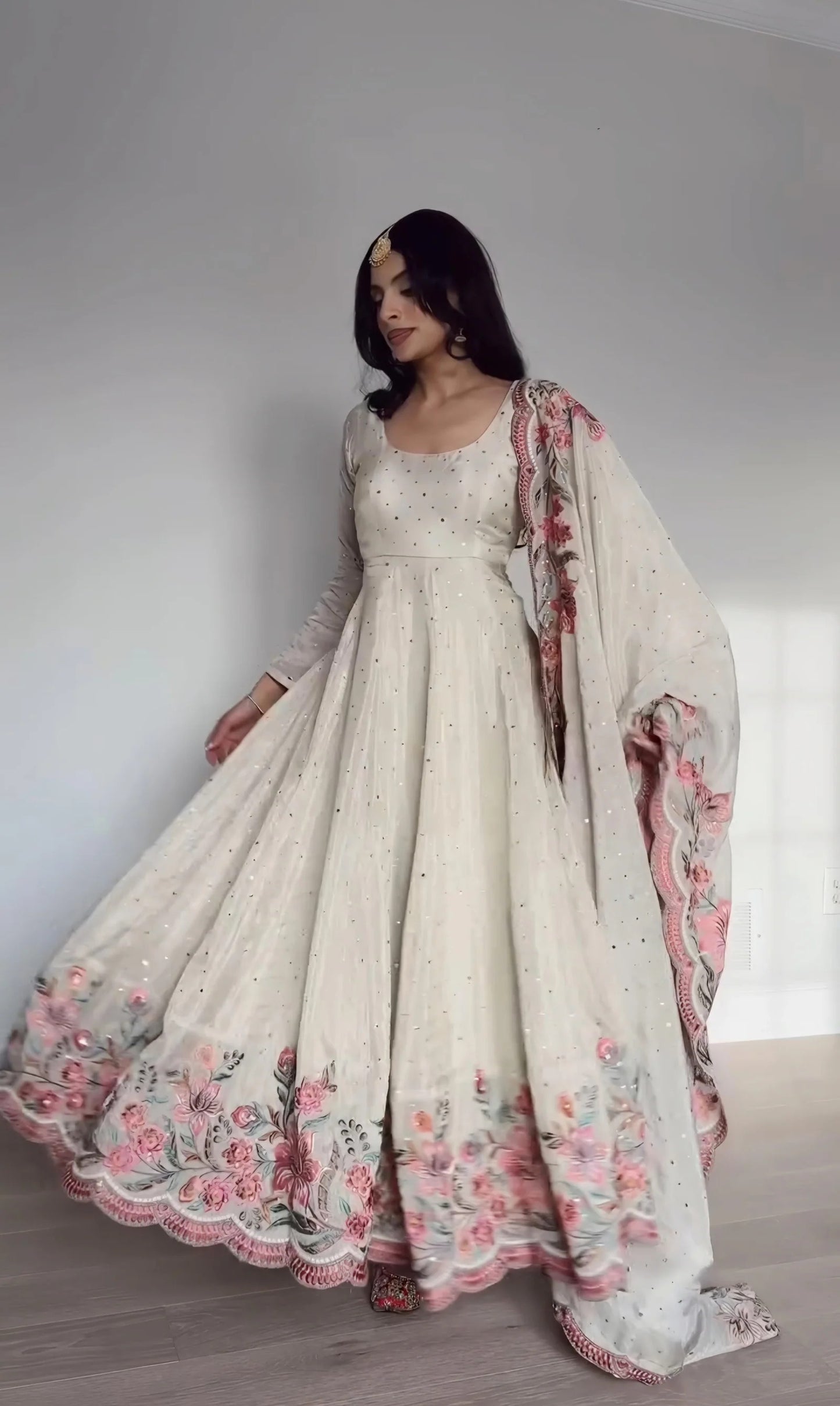 aarushi heavy pure vichitra silk gown