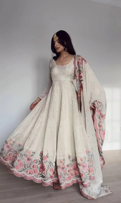 Aarushi Heavy Pure Vichitra Silk Gown