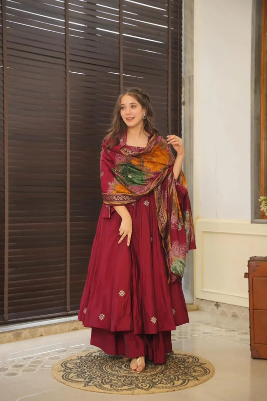 Devine Pure Rangoli Silk Anarkali Suit Set