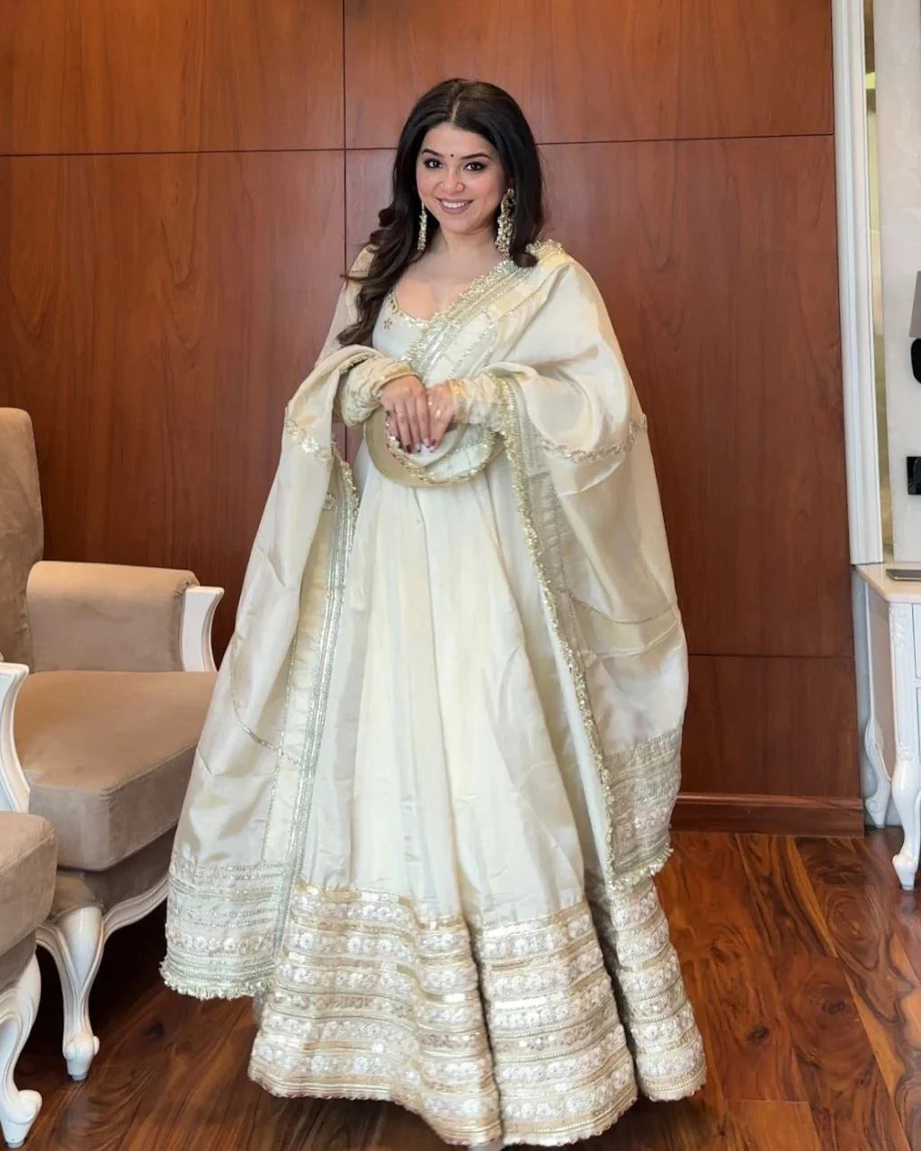 neha heavy pure vichitra anarkali suit set