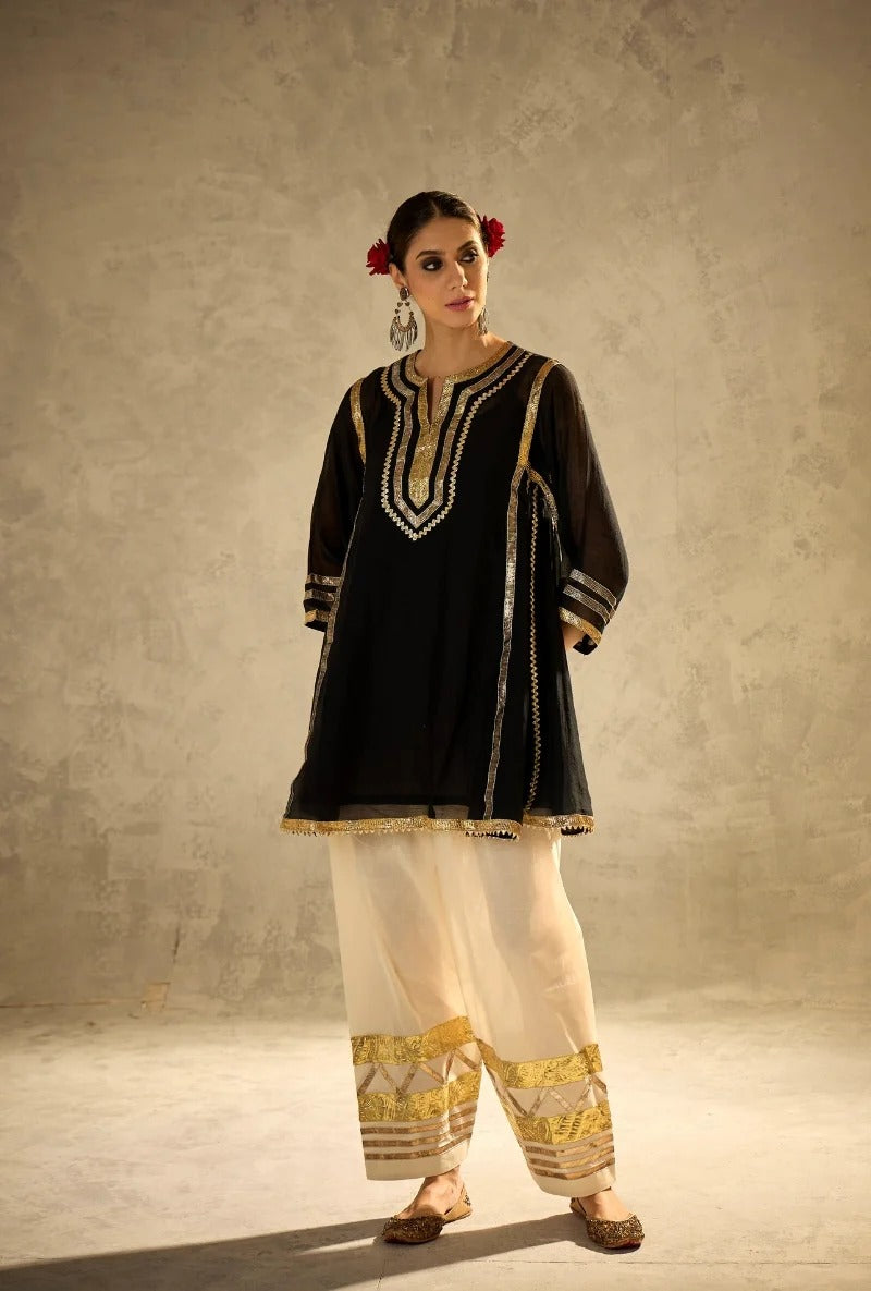 black choga style gulabo salwar set