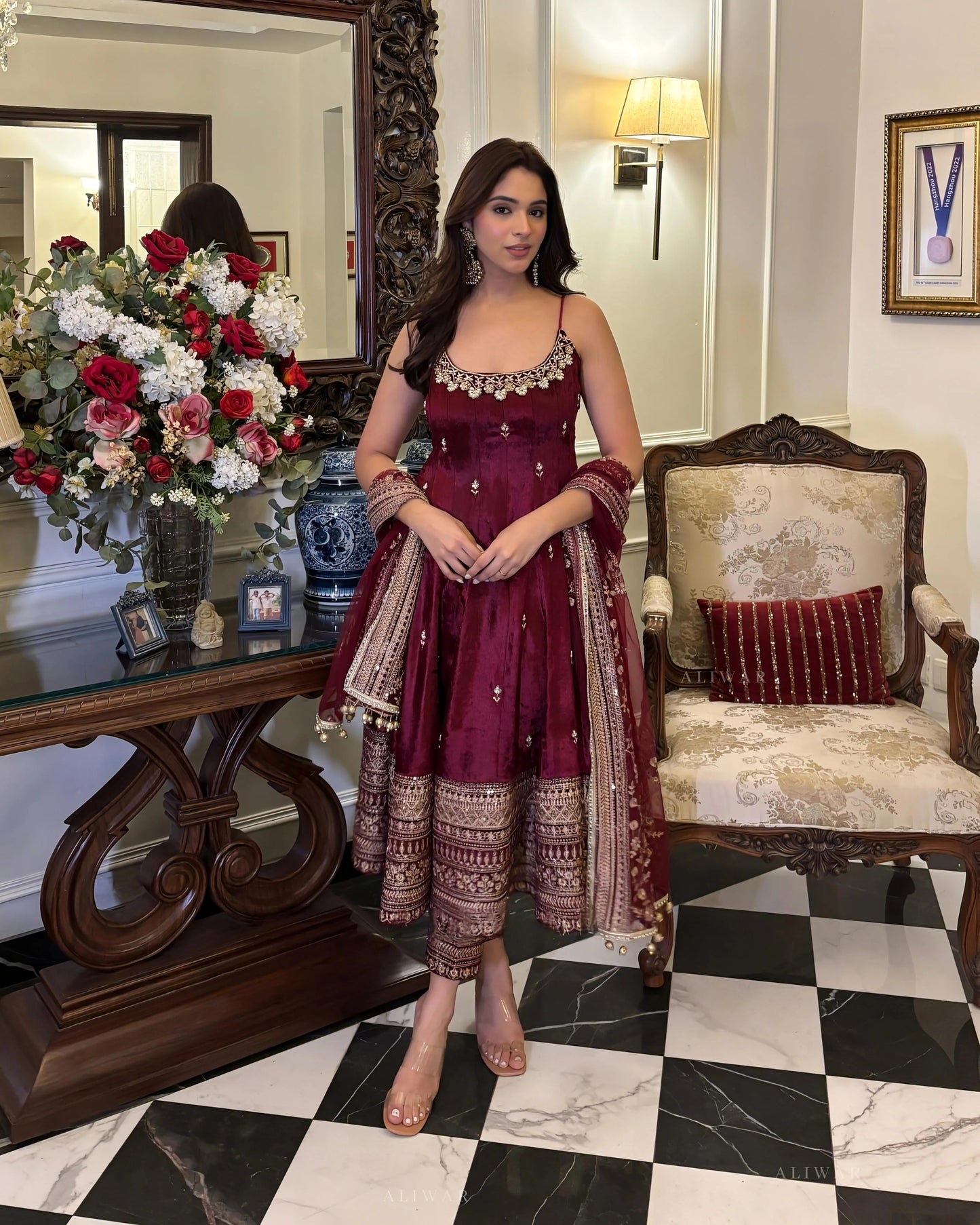alveera premium quality anarkali suit set with color