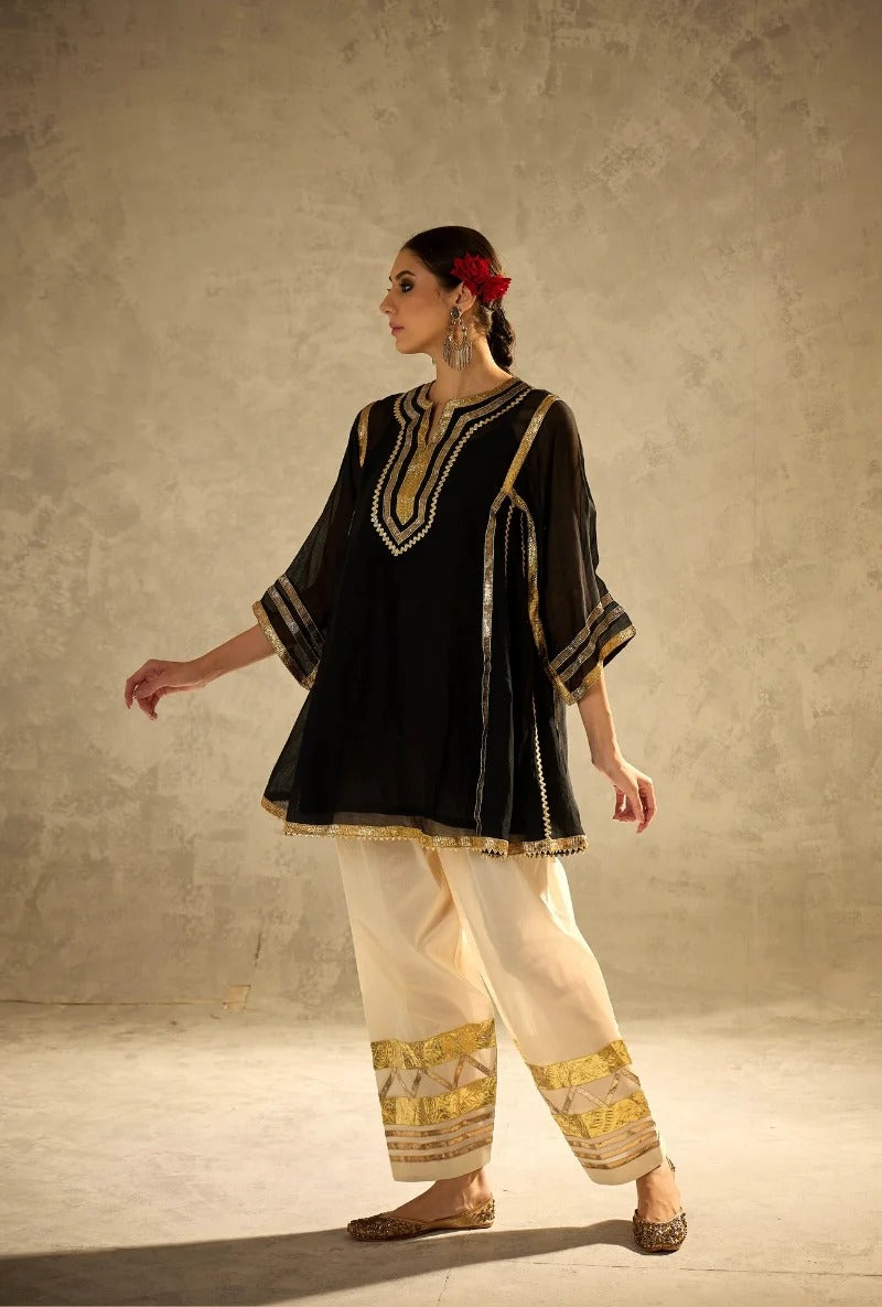 black choga style gulabo salwar set