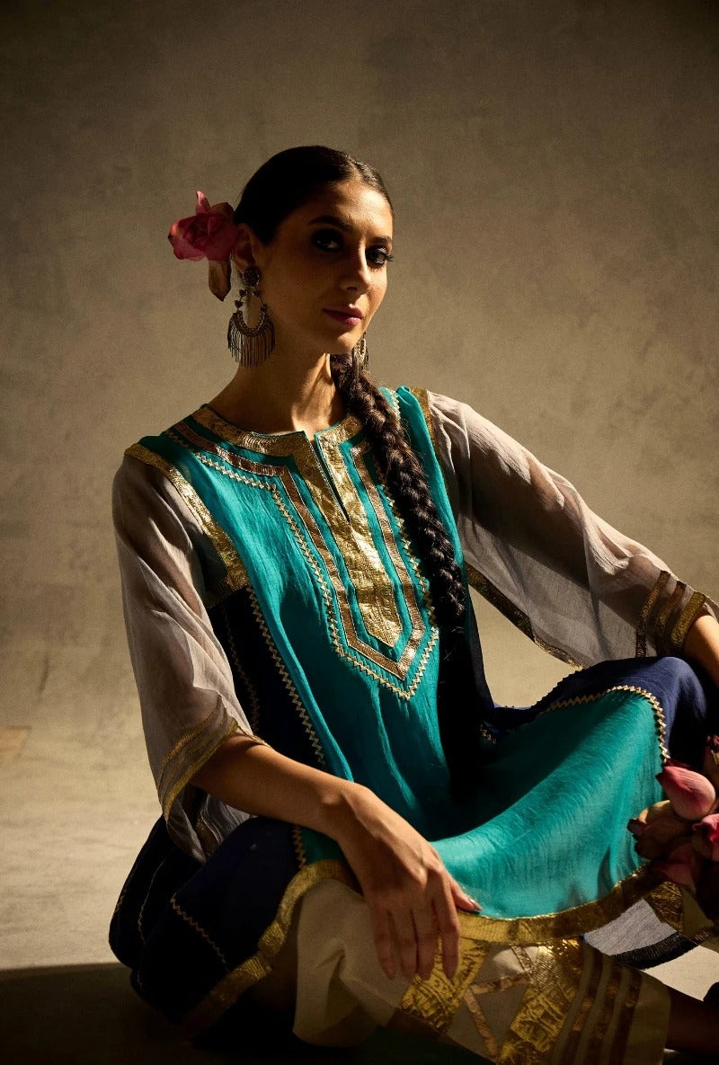 blue choga style gulabo salwar set