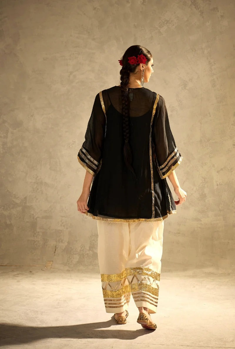 black choga style gulabo salwar set