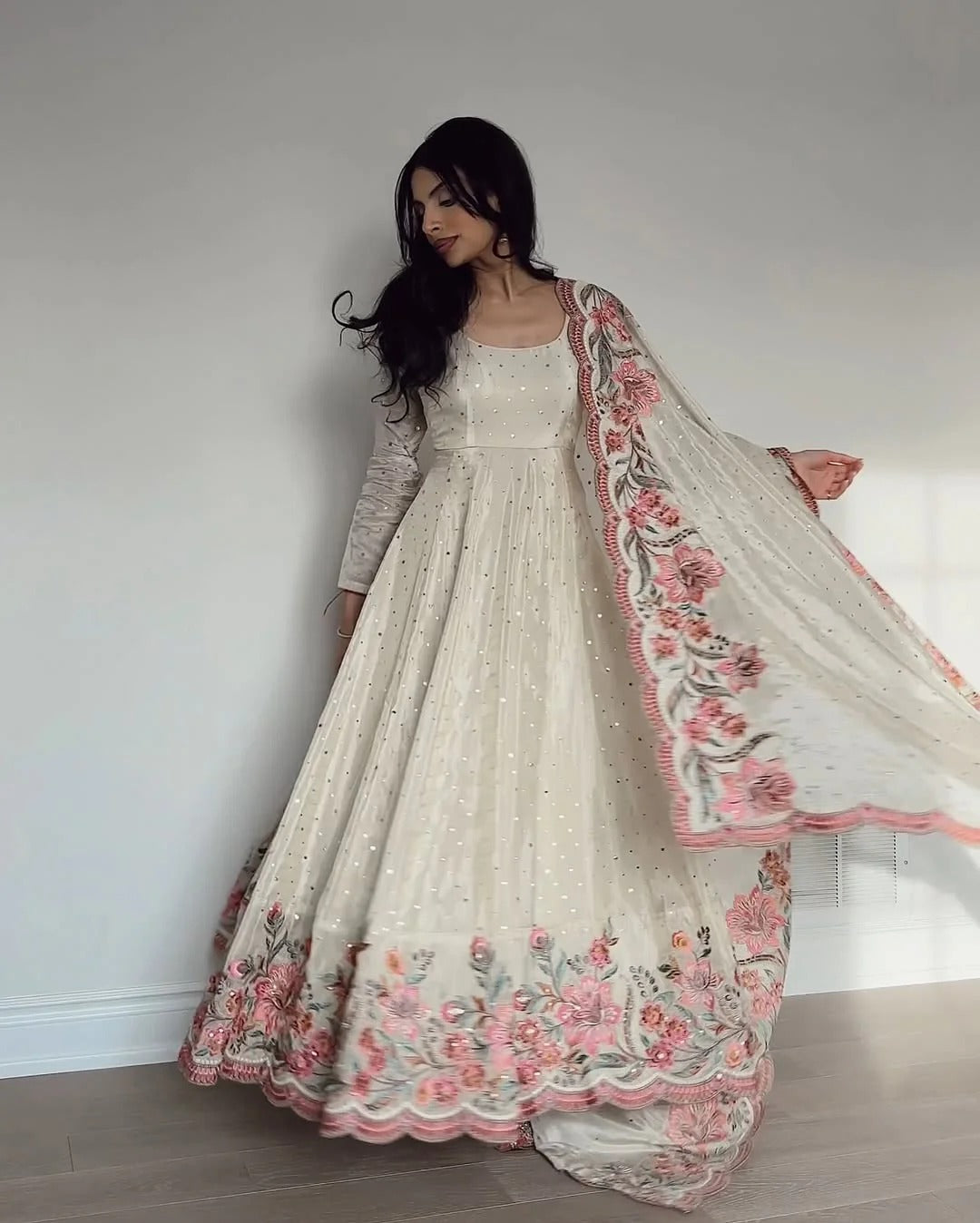 aarushi heavy pure vichitra silk gown