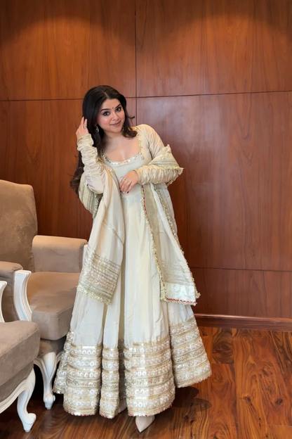 Neha Heavy Pure Vichitra Anarkali Suit Set