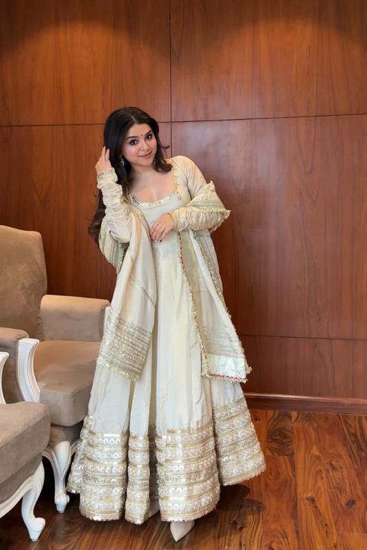 Neha Heavy Pure Vichitra Anarkali Suit Set
