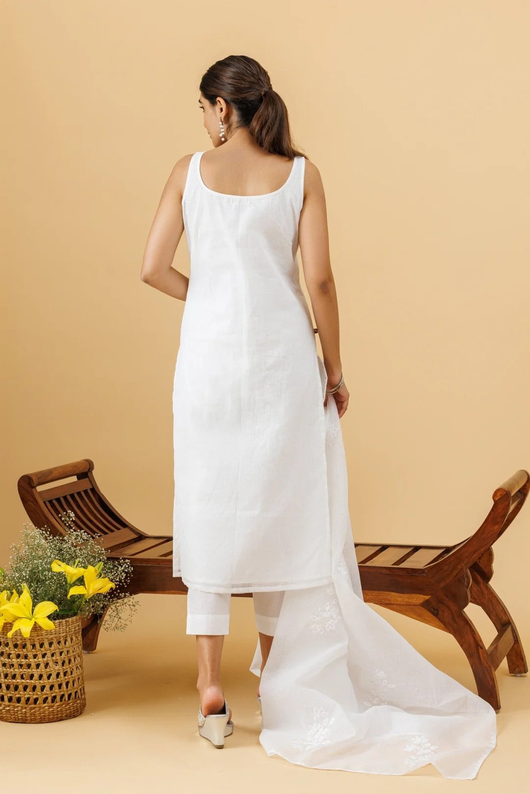 phool patti kurta and dupatta with em work