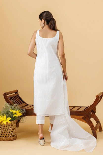 Phool Patti Kurta and Dupatta with em Work