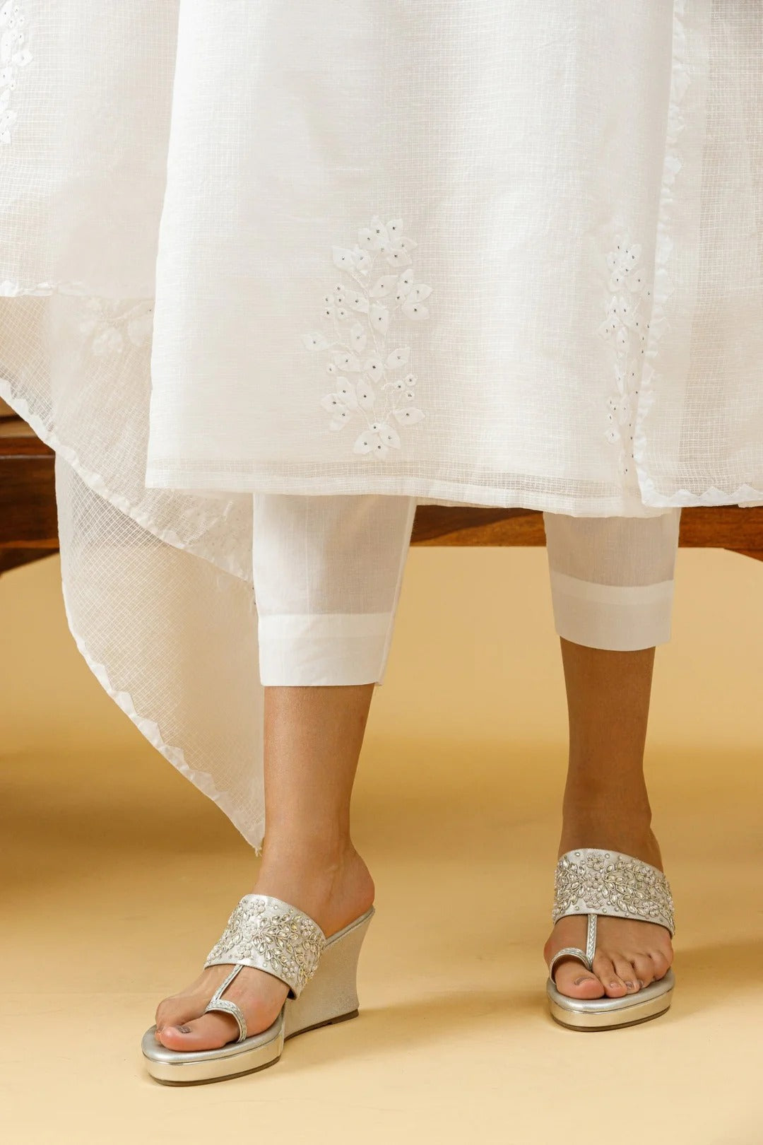 phool patti kurta and dupatta with em work