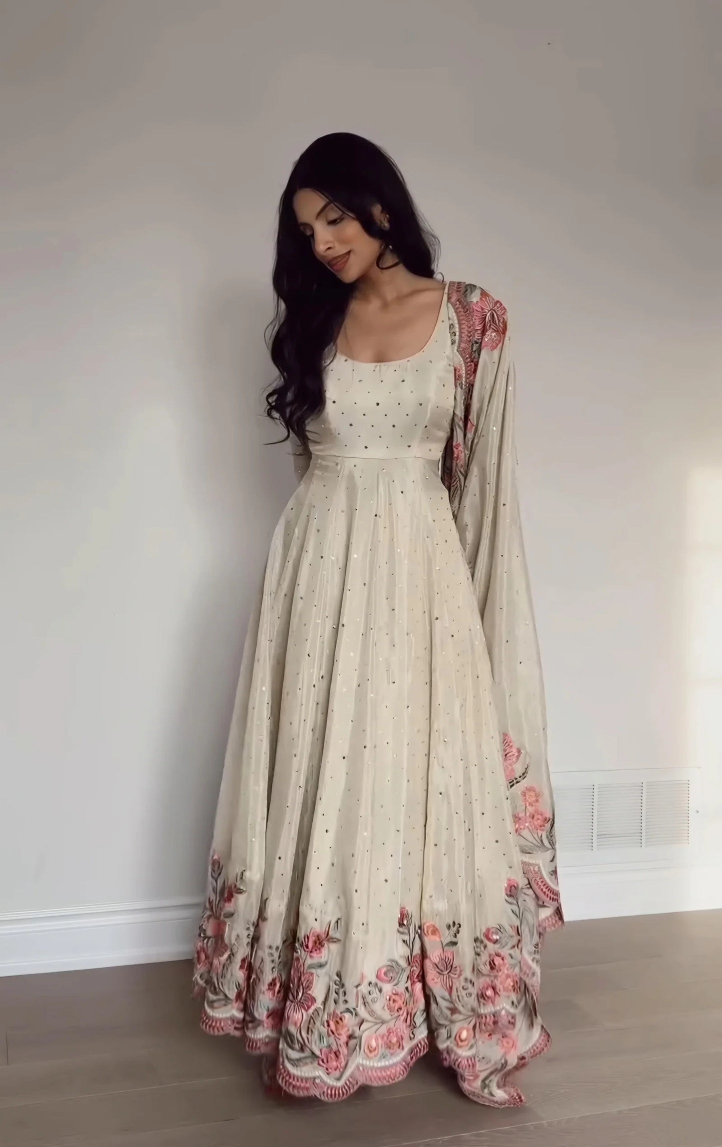 aarushi heavy pure vichitra silk gown
