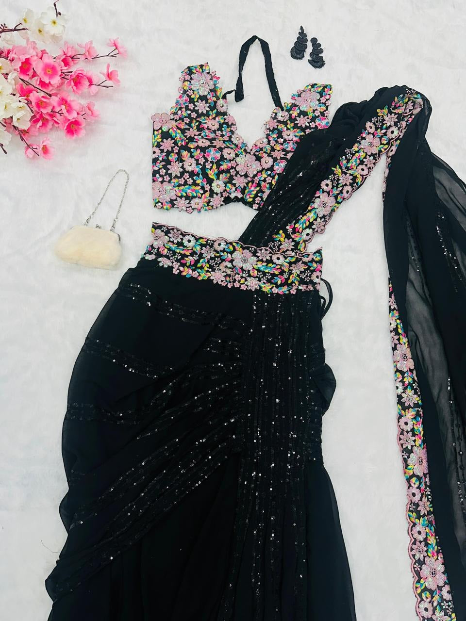 moonlight ready to wear elegance saree