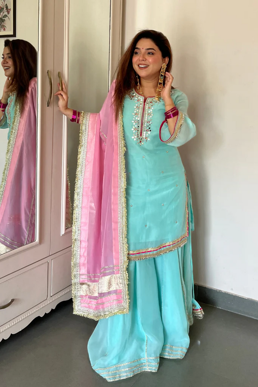 Kaumya Neon Elegant Sharara Suit Set