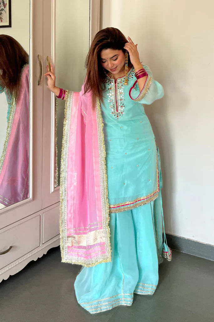 kaumya neon elegant sharara suit set