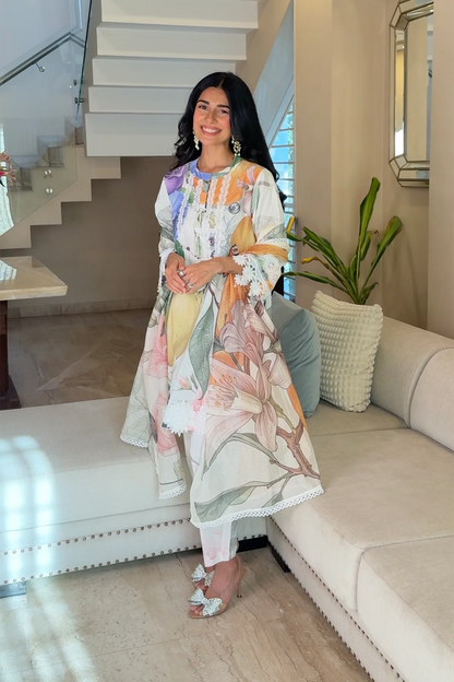 Premium Floral & Fruit Print Cotton Suit Set