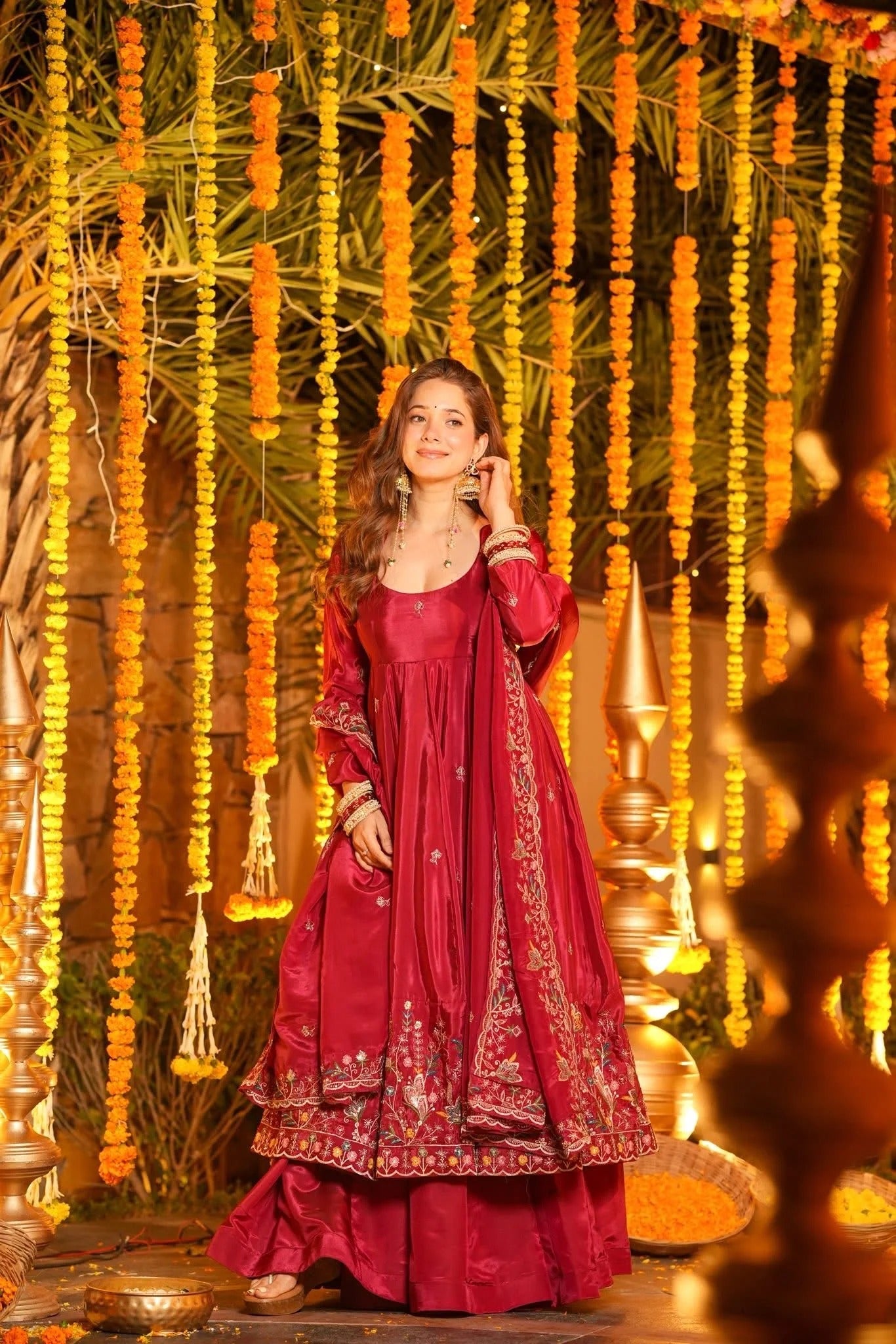 sangrida organza anarkali suit set