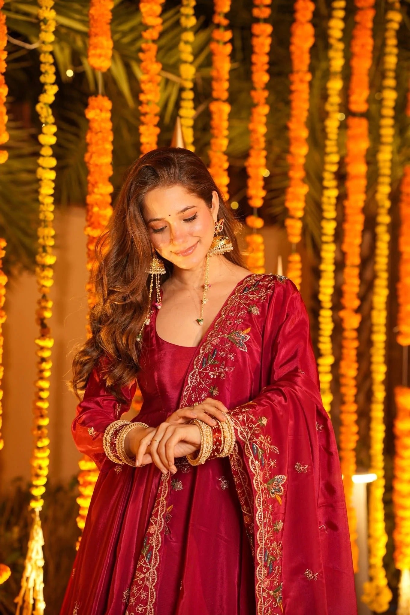 sangrida organza anarkali suit set