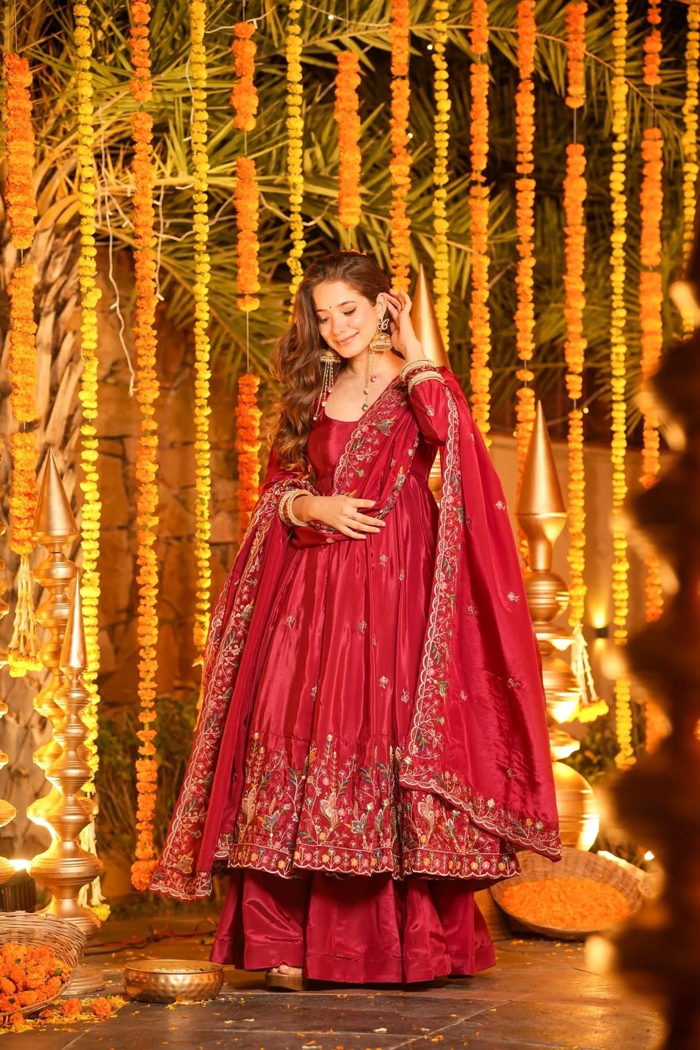 sangrida organza anarkali suit set