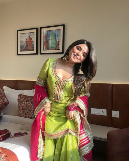 Saumya Neon Sharara Suit Set