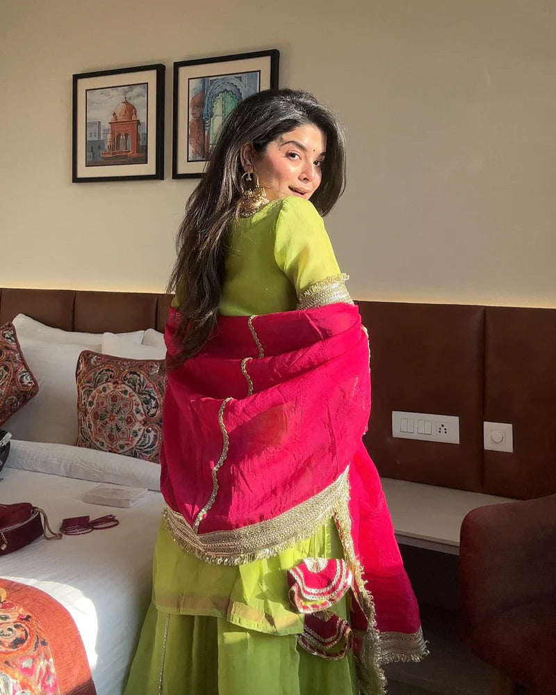 saumya neon sharara suit set
