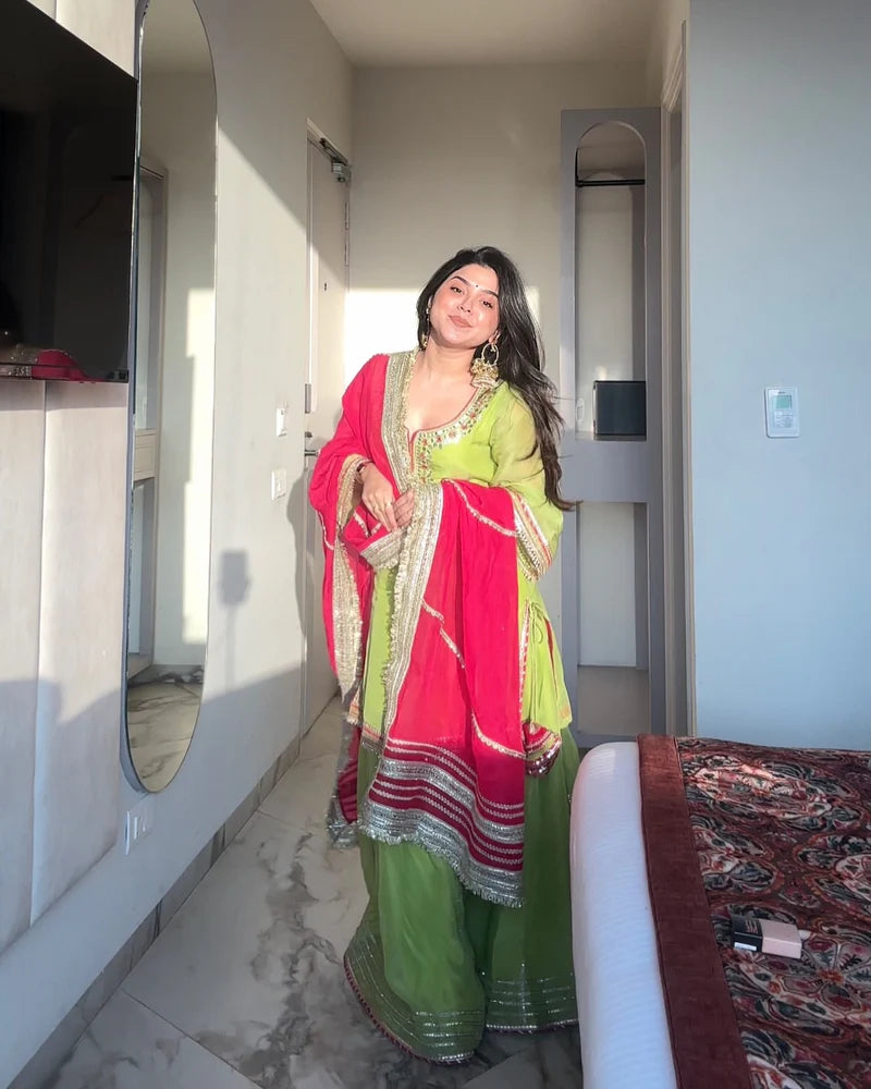 saumya neon sharara suit set