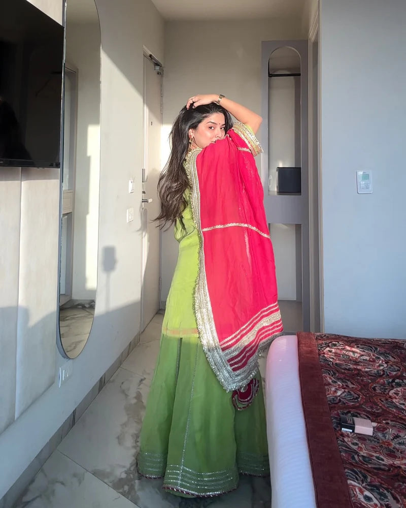 saumya neon sharara suit set