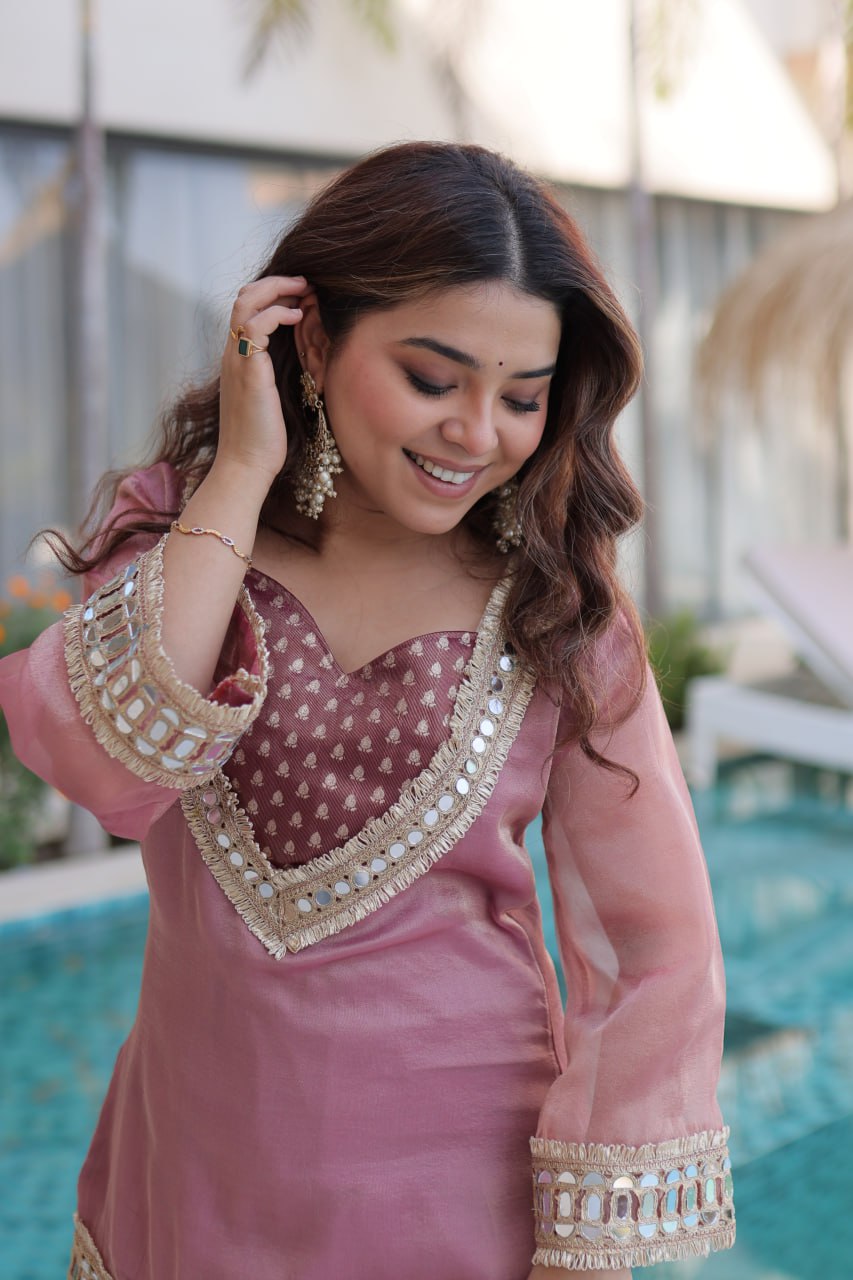 rose gold radiance kurta bottom with potali