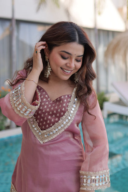 Rose Gold Radiance Kurta Bottom With Potali