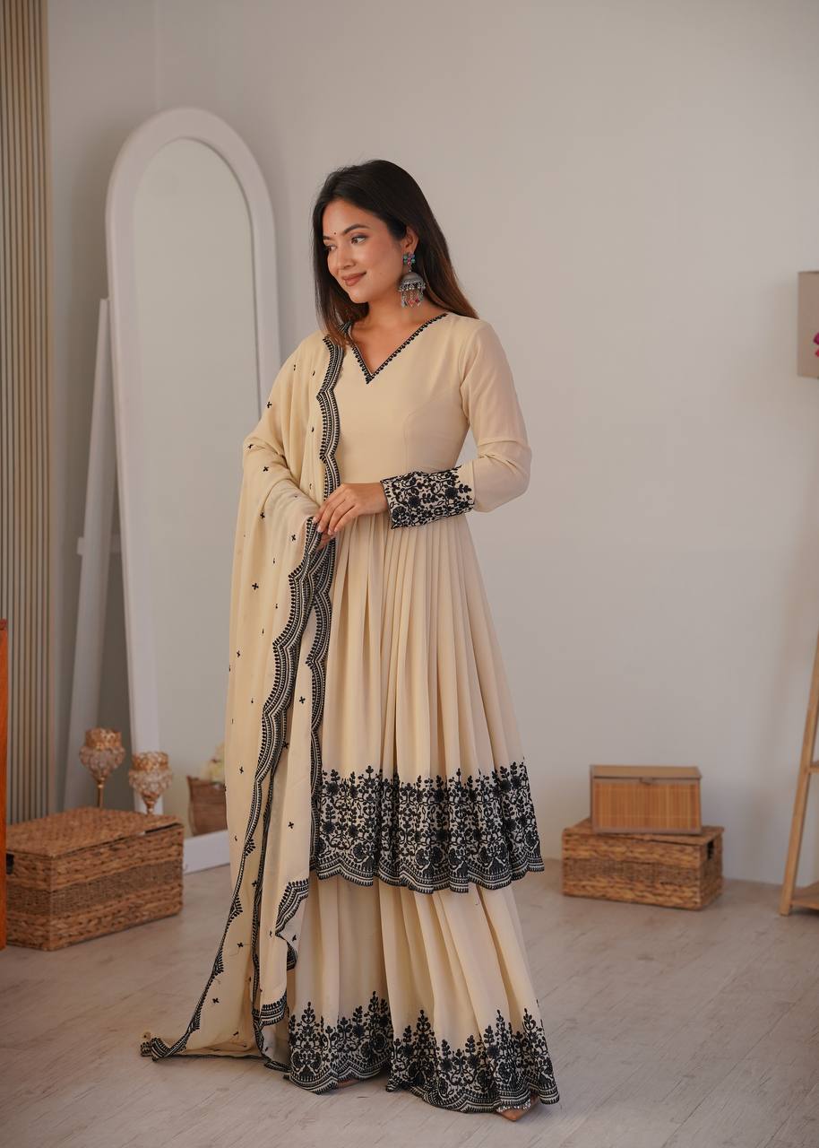 aafreen designer embroidered anarkali suit