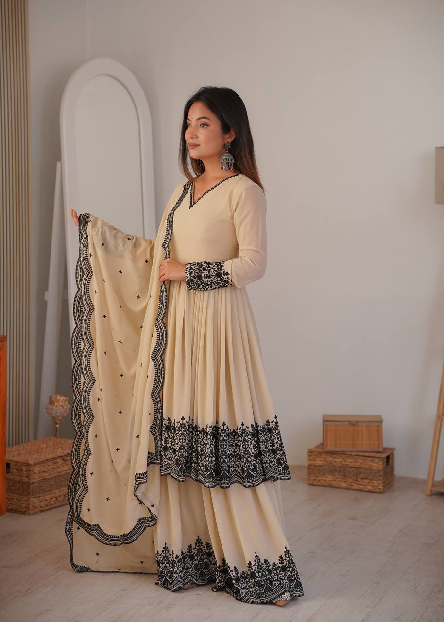 aafreen designer embroidered anarkali suit