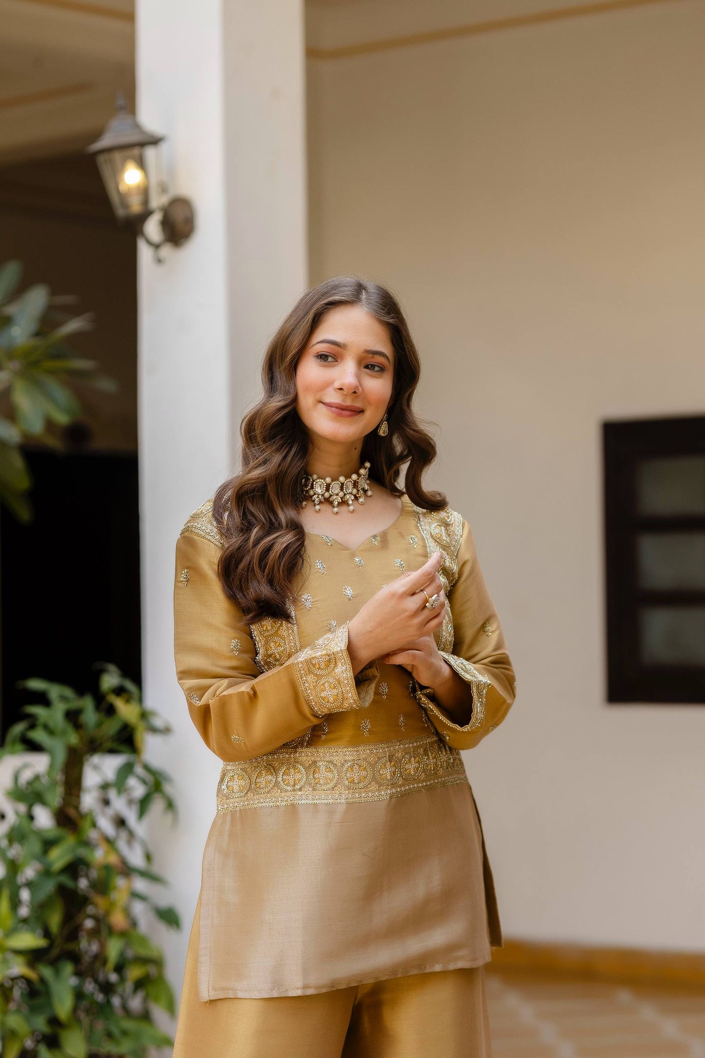 banarasi viscous silk embroidered kurta set