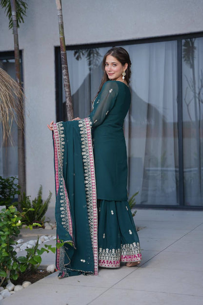 Premium Zari Work Green Traditional Suit for Women