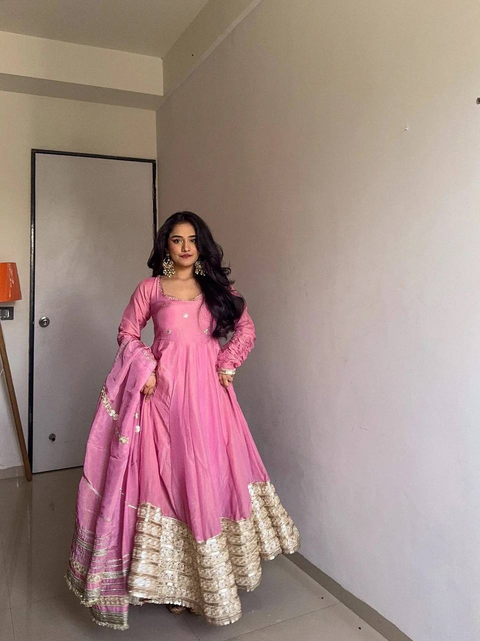 beautiful women zareen elegance gown with dupatta set