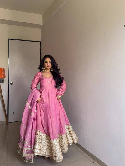 Beautiful women Zareen Elegance gown with dupatta set