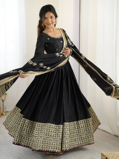 Beautiful women Zareen Elegance gown with dupatta set