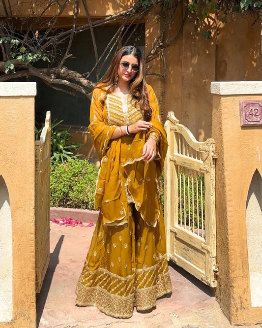 Premium Mustard Yellow Traditional Outfit with Dupatta