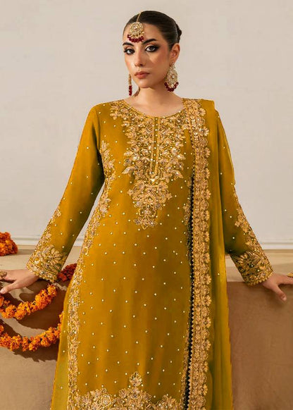 Mustard Yellow Heavy Embroidered Designer Kurta Sharara Set with Dupatta