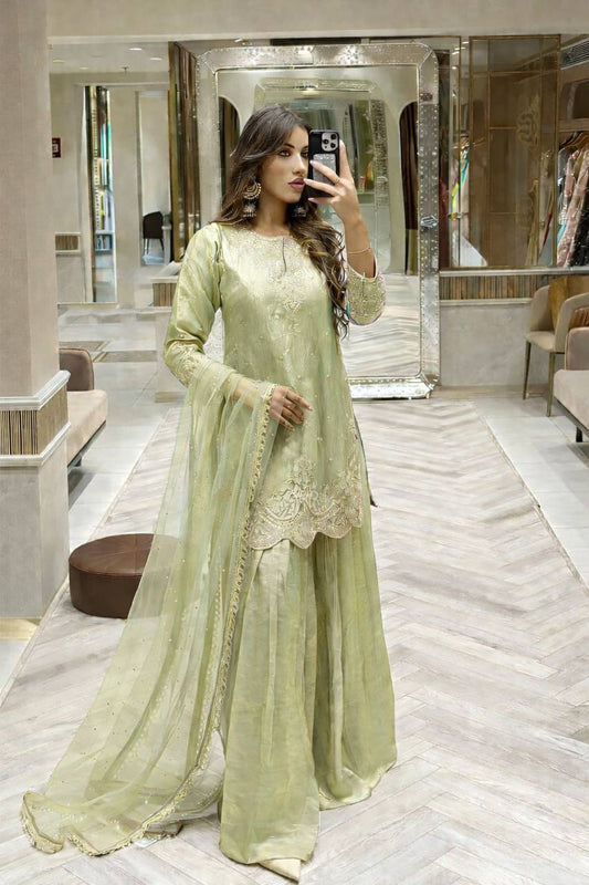 Elegant Pastel Green Party Wear Suit for Women