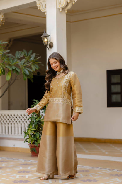 Banarasi Viscous Silk Embroidered Kurta Set