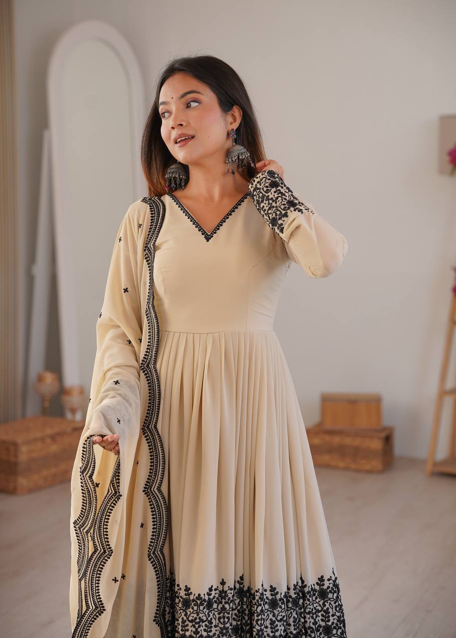 aafreen designer embroidered anarkali suit