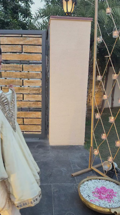 Ivory Bloom Handcrafted Festive anarkali Set