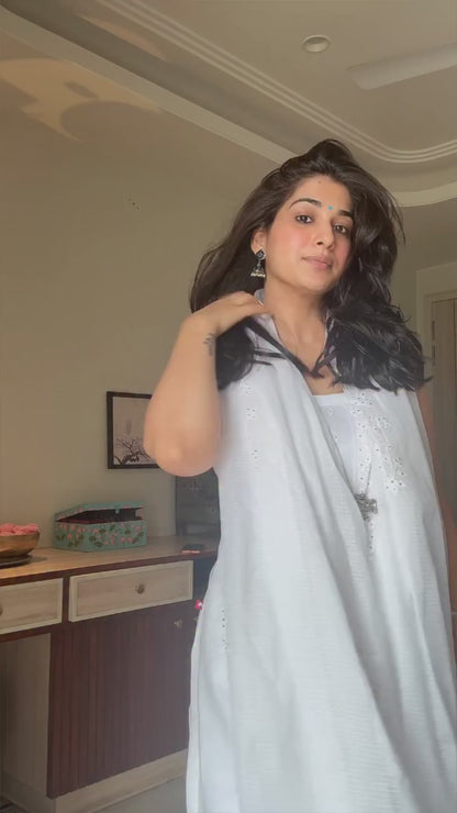 Phool Patti Kurta and Dupatta with em Work