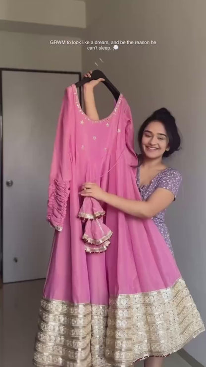 Beautiful women Zareen Elegance gown with dupatta set